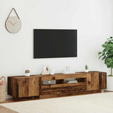 TV Cabinet with LED Lights Old Wood 200x35x40 cm Engineered Wood