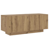 TV Cabinet with LED Lights Artisan Oak 200x35x40 cm Engineered Wood - Extra Image