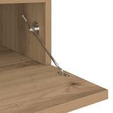 TV Cabinet with LED Lights Artisan Oak 200x35x40 cm Engineered Wood - Extra Image