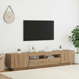 TV Cabinet with LED Lights Artisan Oak 200x35x40 cm Engineered Wood
