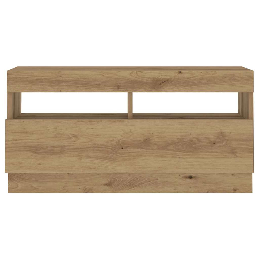TV Cabinet with LED Lights Artisan Oak 260x35x40 cm, image 7