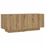 TV Cabinet with LED Lights Artisan Oak 260x35x40 cm Engineered Wood - Low Angle