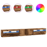 TV Cabinet with LED Lights Old Wood 300x35x40 cm Engineered Wood