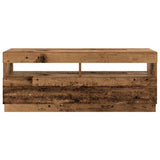 TV Cabinet with LED Lights Old Wood 300x35x40 cm Engineered Wood