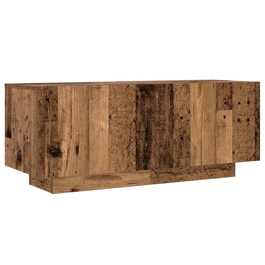 TV Cabinet with LED Lights Old Wood 300x35x40 cm Engineered Wood