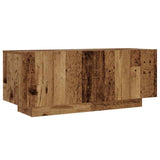 Bedside Cabinet Old Wood 100x35x40 cm Engineered Wood - Front View