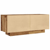 Bedside Cabinet Old Wood 100x35x40 cm Engineered Wood - Rear View