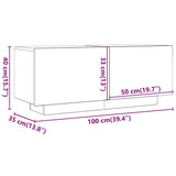 Bedside Cabinet Old Wood 100x35x40 cm Engineered Wood - Extra Image