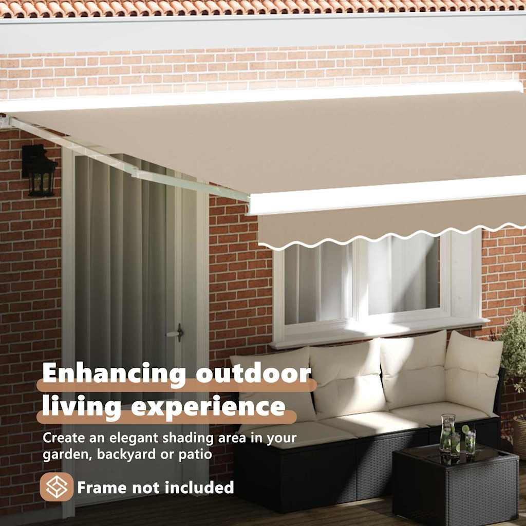 Awning Replacement Fabric Beige 380 x 345 cm Polyester