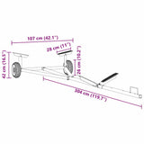 Boat Trailer Silver 302 x 107 x 42 cm Steel - Extra Image