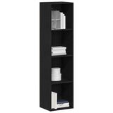 Book Cabinet Black oak 36 x 30 x 143 cm Engineered Wood - Side View
