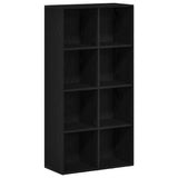 Bookcase Black Oak 66x30x130 cm Engineered Wood - Front View