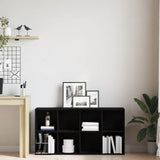 Bookcase Black Oak 66x30x130 cm Engineered Wood - Side View