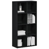 Bookcase Black Oak 66x30x130 cm Engineered Wood - Top-Down View