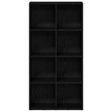 Bookcase Black Oak 66x30x130 cm Engineered Wood - 45-Degree Angle