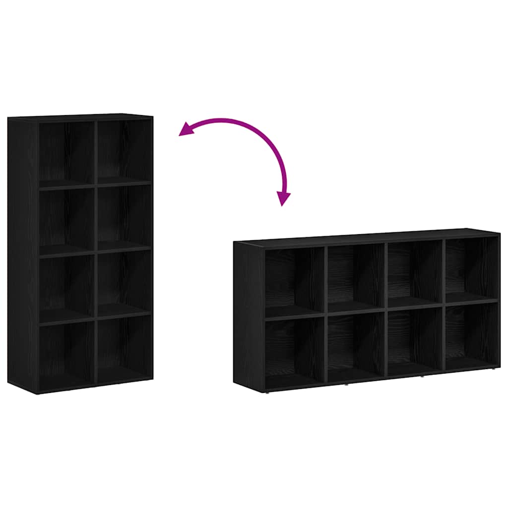 Bookcase Black Oak 66x30x130 cm Engineered Wood