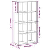 Bookcase Black Oak 66x30x130 cm Engineered Wood - Extra Image