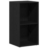 LP Storage Box Black Oak 71x34x36 cm Engineered Wood - Front View