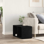LP Storage Box Black Oak 71x34x36 cm Engineered Wood