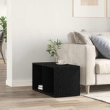 LP Storage Box Black Oak 71x34x36 cm Engineered Wood - Side View