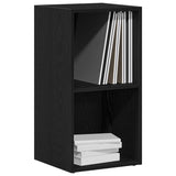 LP Storage Box Black Oak 71x34x36 cm Engineered Wood - Top-Down View