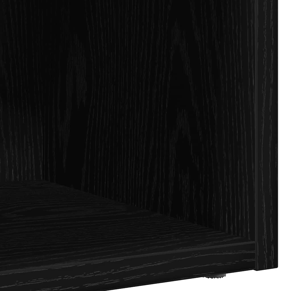 LP Storage Box Black Oak 71x34x36 cm Engineered Wood
