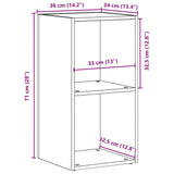 LP Storage Box Black Oak 71x34x36 cm Engineered Wood - Extra Image