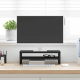 Monitor Stand Black Oak 42x24x13 cm Engineered Wood - Side View