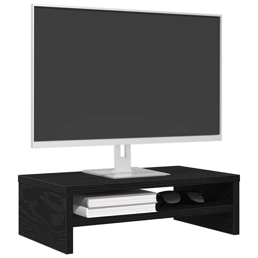 Monitor Stand Black Oak 42x24x13 cm Engineered Wood