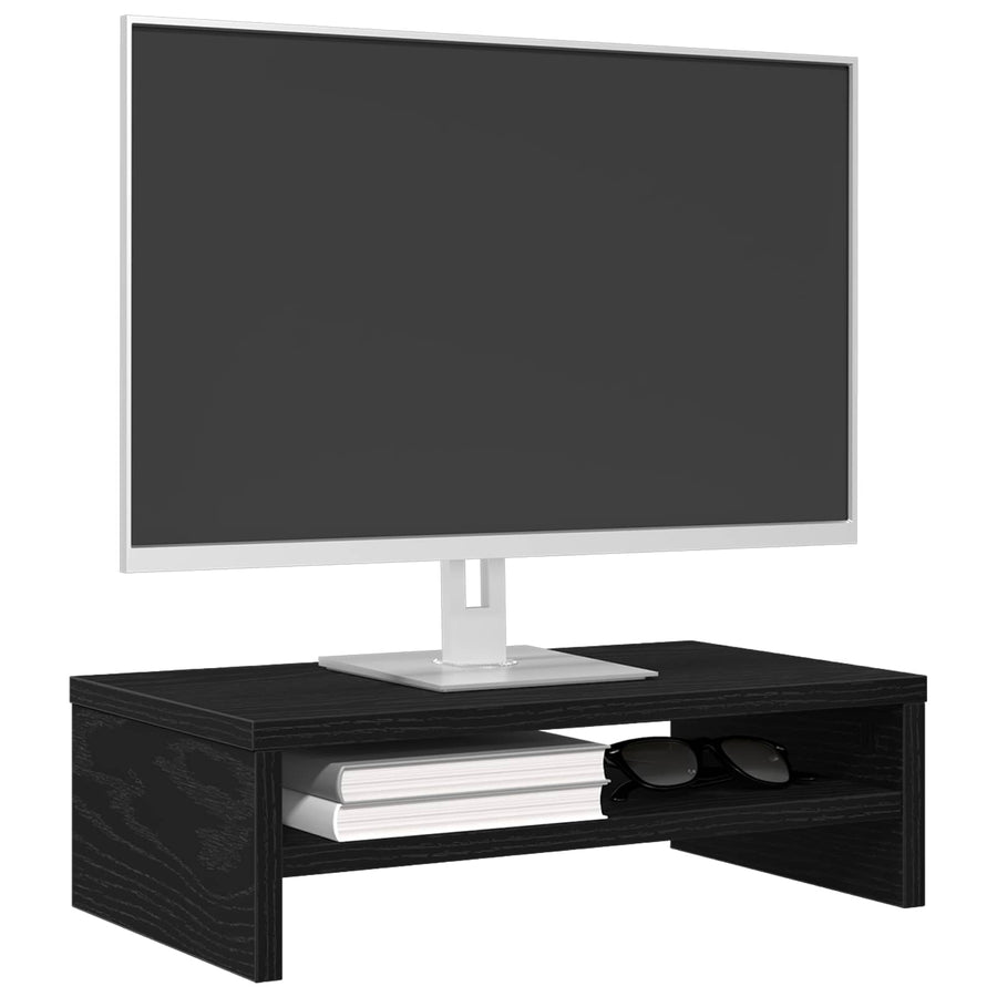 Monitor Stand Black Oak 42x24x13 cm Engineered Wood