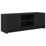 TV Cabinet Black Oak 102x30x37.5 cm Engineered Wood - Front View