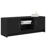 TV Cabinet Black Oak 102x30x37.5 cm Engineered Wood - Top-Down View