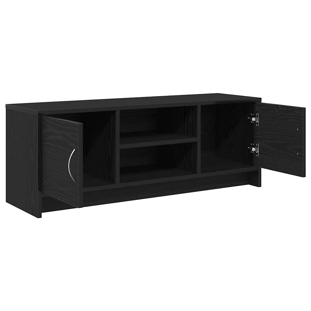 TV Cabinet Black Oak 102x30x37.5 cm Engineered Wood