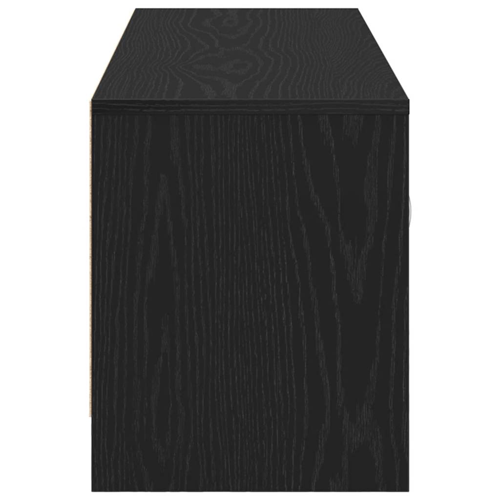 TV Cabinet Black Oak 102x30x37.5 cm Engineered Wood