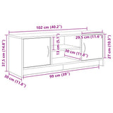 TV Cabinet Black Oak 102x30x37.5 cm Engineered Wood
