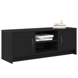 TV Cabinet Black Oak 102x30x37.5 cm Engineered Wood - Side View