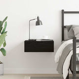 Floating Nightstand Black Oak 40x32x15 cm Engineered Wood - Top-Down View