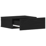 Floating Nightstand Black Oak 40x32x15 cm Engineered Wood - 45-Degree Angle