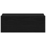 Floating Nightstand Black Oak 40x32x15 cm Engineered Wood - Rear View