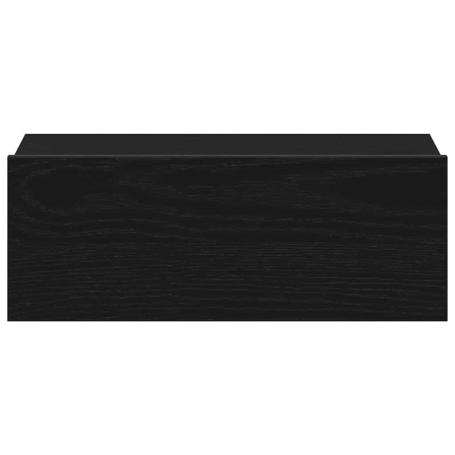 Floating Nightstand Black Oak 40x32x15 cm Engineered Wood