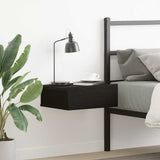 Floating Nightstand Black Oak 40x32x15 cm Engineered Wood