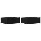 Floating Nightstands 2 pcs Black Oak 40x32x15 cm Engineered Wood - Front View