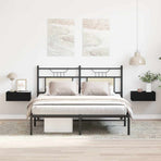Floating Nightstands 2 pcs Black Oak 40x32x15cm Engineered Wood