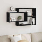Wall Shelf Black Oak 104x20x58.5 cm Engineered Wood - Side View
