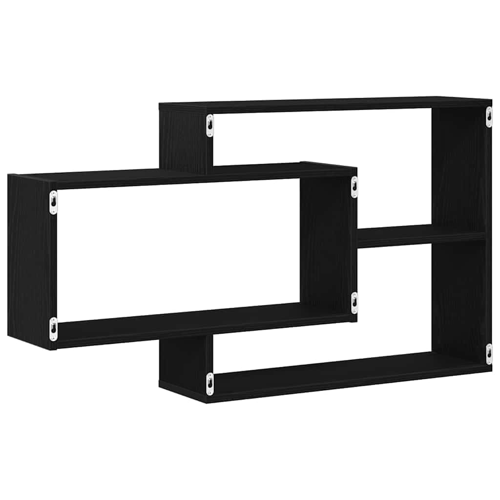 Wall Shelf Black Oak 104x20x58.5 cm Engineered Wood