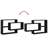 Wall Shelf Black Oak 104x20x58.5 cm Engineered Wood