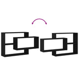 Wall Shelf Black Oak 104x20x58.5 cm Engineered Wood - Low Angle