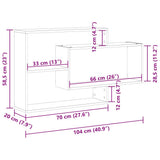 Wall Shelf Black Oak 104x20x58.5 cm Engineered Wood