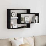 Wall Shelf Black Oak 104x20x58.5 cm Engineered Wood