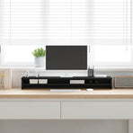Monitor Stand Black Oak 100x24x13 cm Engineered Wood